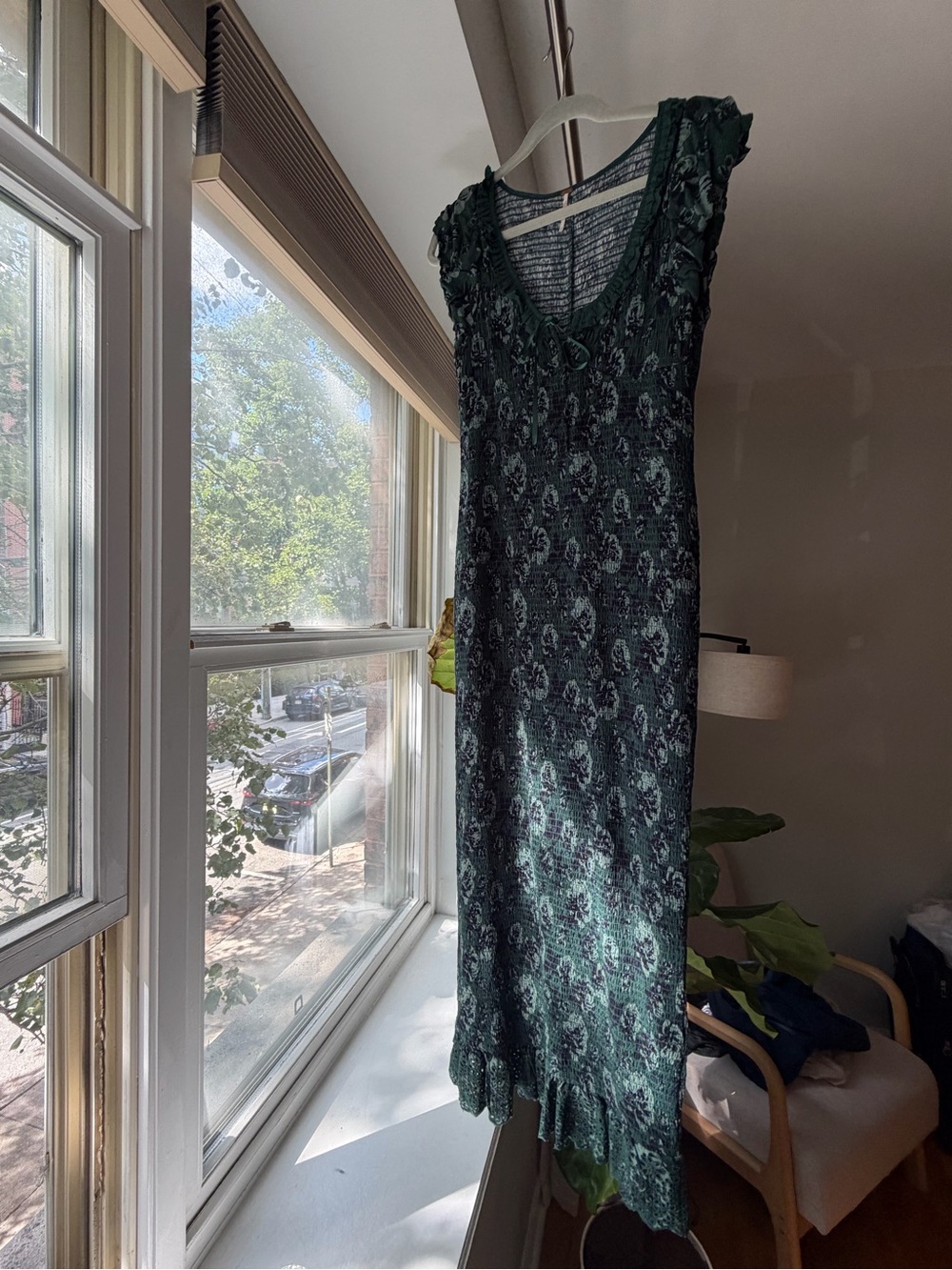Free People Dark Green Floral Midi Dress